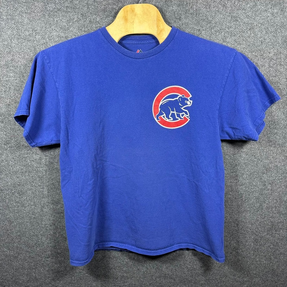 Majestic Chicago Cubs Jake Arrieta 49 Blue Graphic T-Shirt Mens XL MLB Baseball - Picture 2 of 9
